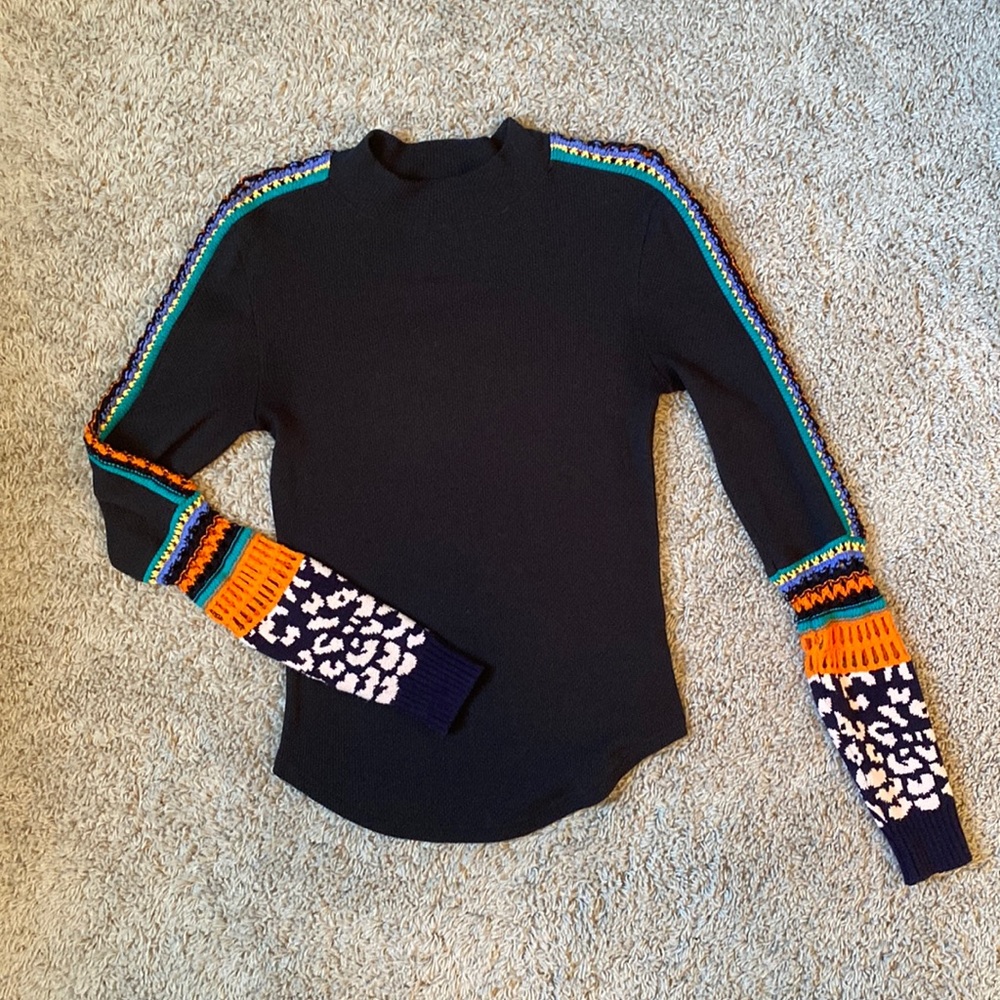 Free People switch it up cuff thermal mock Sweater Medium